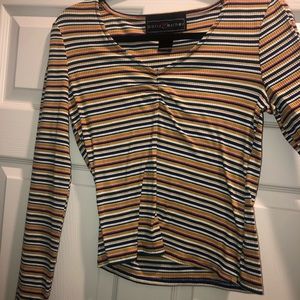 Polly & Esther Long Sleeve Striped Top